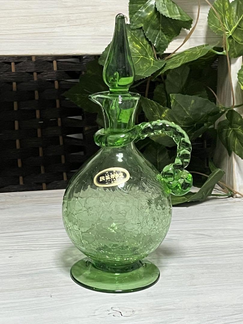 沖縄 琉球ガラス 吹きガラス 水差し ガラスピッチャー 炎の芸術